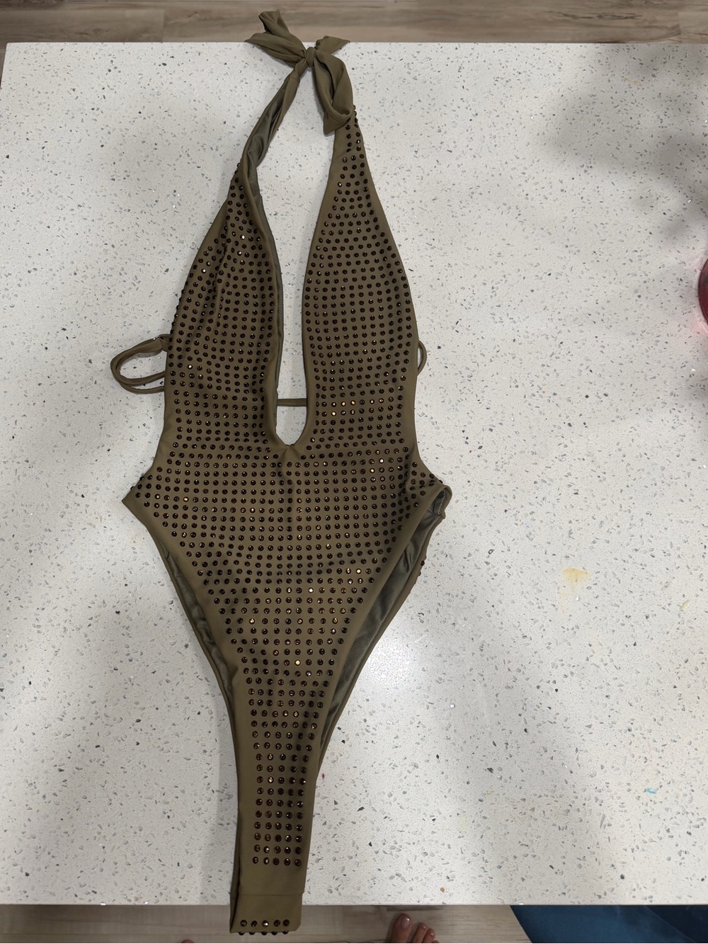 One piece swimsuit with Dimond accents